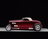 AUT 26 RK0395 02
1932 Ford Custom Roadster Burgundy Profile On Gray Floor Studio