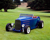 AUT 26 RK0499 01
1932 Ford Roadchamp 351 Windsor Blue 3/4 Front View On Grass