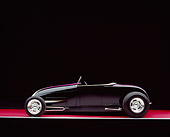 AUT 26 RK0536 06
1929 Ford Track Nose Roadster Black And Cream Profile On Red Floor Gray Line Studio