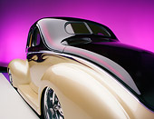 AUT 26 RK0556 01
1940 Ford Deluxe Opera Coupe Purple And Champagne 3/4 Rear View Studio