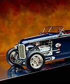 AUT 26 RK0599 03
1932 Speedway Special Roadster Blue Close Up 3/4 Front On Mylar Brown Mottled Background Studio