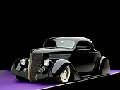 AUT 26 RK0682 01
1936 Ford Cole Foster 3 Window Coupe Black 3/4 Front View Studio