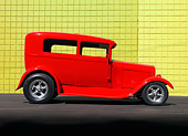 AUT 26 RK0687 01
1929 Ford Sedan Red Profile View On Pavement