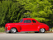 AUT 26 RK1128 01
1948 Plymouth Coupe Red 3/4 Side View On Pavement