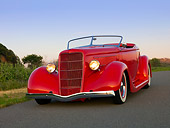 AUT 26 RK1140 01
1935 Ford Roadster Red Low 3/4 Front View On Pavement