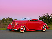 AUT 26 RK1142 01
1935 Ford Roadster Red Low 3/4 Side View On Pavement