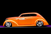 AUT 26 RK1173 01
1937 Ford Sedan Orange Profile View On Purple Floor Studio