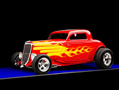 AUT 26 RK1220 01
1934 Ford 3-Window Coupe With Flames 3/4 Front View Studio