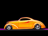 AUT 26 RK1241 01
1937 Ford Coupe Hot Rod Gold Profile View Studio