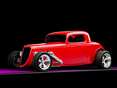 AUT 26 RK1256 01
1934 Ford Model 40 Coupe Hot Rod Red 3/4 Front View Studio