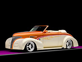 AUT 26 RK1282 01
1939 Chevrolet Convertible Hot Rod Orange & Tan 3/4 Front View Studio