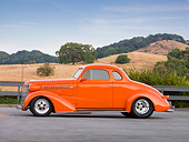 AUT 26 RK1309 01
1938 Chevrolet Coupe Hot Rod Orange 3/4 Front View By Hills And Trees