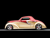 AUT 26 RK1316 01
1937 Ford 3-Window Coupe Hot Rod Burgundy & Champagne Profile View Studio
