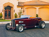AUT 26 RK2654 01
1932 Ford Roadster Hot Rod Burgundy 3/4 Front View By House