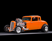 AUT 26 RK2687 01
1934 Plymouth 5-Window Coupe Hot Rod Orange 3/4 Front View Studio
