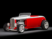 AUT 26 RK2747 01
1932 Ford Highboy Roadster Hot Rod Silver And Red 3/4 Front View Studio