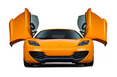 AUT 28 RK0188 01
2012 McLaren MP4-12C Orange Front View With Doors Open On White Seamless