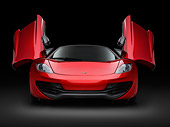 AUT 28 RK0197 01
2013 McLaren MP4-12C Spider Red Front View Doors Open In Studio