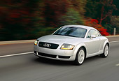 AUT 29 RK0485 09
2000 Audi Quattro TT Coupe Silver In Motion On Road Front 3/4 View