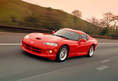 AUT 29 RK0533 06
1997 Dodge Viper GTS Red Front 3/4 View On Road In Motion