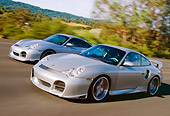AUT 29 RK0654 27
2004 Porsche X50 2002 996 Turbo Silver 3/4 Front View On Road In Motion