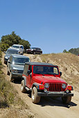 AUT 29 RK0801 01
2004 Wrangler Jeep Red With Group Of Cars In Motion On Dirt Hill