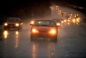AUT 29 RK0106 82
1998 Ford Taurus GL Head On Shot On Freeway In Rain
