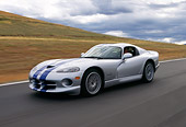 AUT 29 RK0369 11
1999 Dodge Viper GTS ACR Silver Blue Stripes In Motion On Race Track