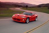 AUT 29 RK0533 57
1997 Dodge Viper GTS Red Front 3/4 View On Road In Motion