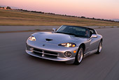 AUT 29 RK0543 25
1998 Dodge Viper RT-10 Silver 3/4 Front View On Road In Motion