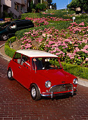 AUT 29 RK0652 17
1967 Austin Mini Cooper S Red And White Descending Lombard Street San Francisco