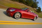 AUT 29 RK1015 01
2006 Lexus SC430 Convertible Red 3/4 Side View On Road In Motion