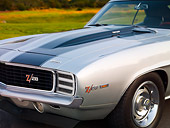 AUT 30 BK0005 01
1969 Chevrolet Camaro Z-28 RS Silver And Black Stripe 3/4 Front Detail