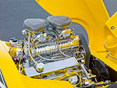 AUT 30 BK0006 01
1958 Austin-Healey Sprite (AKA Bugeye) Convertible Hot Rod Yellow Engine Detail