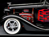 AUT 30 BK0011 01
1933 Chevrolet Mercury CC Coupe Hot Rod Black With Red Flames Front Detail Studio