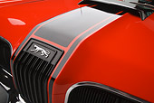 AUT 30 BK0085 01
1970 Mercury Cougar Eliminator 428 Cobra Jet Orange Hood Ornament Detail In Studio