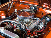 AUT 30 BK0087 01
1969 AMC AMX Candy Tangerine With White Stripes Engine Detail In Studio
