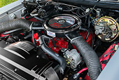 AUT 30 BK0195 01
1968 Oldsmobile Hurst/Olds Silver With Black Stripes Engine Detail