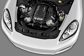 AUT 30 IZ1271 01
2013 Porsche Panamera Turbo White Engine Detail In Studio