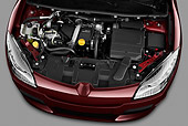 AUT 30 IZ1302 01
2013 Renault Megane Coupe Convertible Red Engine Detail In Studio