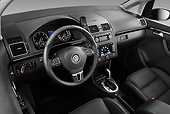 AUT 30 IZ1323 01
2010 Volkswagen Touran Highline 5 Door Mini MPV Black Interior Detail In Studio