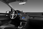 AUT 30 IZ1324 01
2010 Volkswagen Touran Highline 5 Door Mini MPV Black Interior Detail In Studio