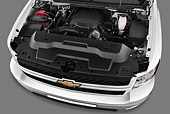 AUT 30 IZ1342 01
2013 Chevrolet Silverado 2500LT Crew Cab Pickup Truck White Engine Detail In Studio