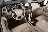 AUT 30 IZ1368 01
2013 Infiniti Q56 SUV Silver-Green Interior Detail In Studio