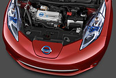 AUT 30 IZ1390 01
2012 Nissan Leaf SL Red Engine Detail In Studio