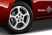 AUT 30 IZ1393 01
2012 Nissan Leaf SL Red Front Wheel Detail In Studio