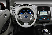 AUT 30 IZ1396 01
2012 Nissan Leaf SL Red Interior Detail In Studio
