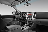 AUT 30 IZ1411 01
2011 Toyota Tacoma PreRunner Off Road Double Cab Silver Interior Detail In Studio