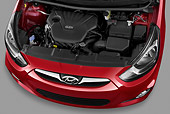 AUT 30 IZ1563 01
2012 Hyundai Accent GLS Sedan Red Engine Detail In Studio