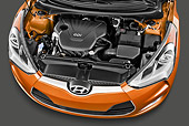 AUT 30 IZ1608 01
2012 Hyundai Veloster Orange Engine Detail In Studio
